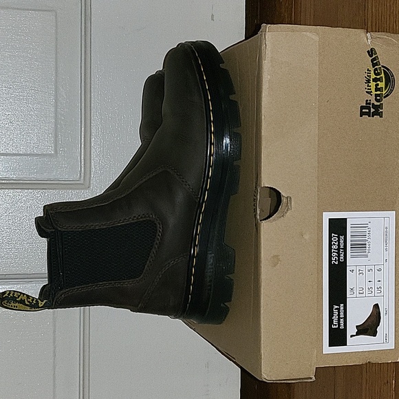 Dr. Martens Shoes Dr Martens Embury Dark Brown Crazy Horse Leather Chelsea Boots Size 6